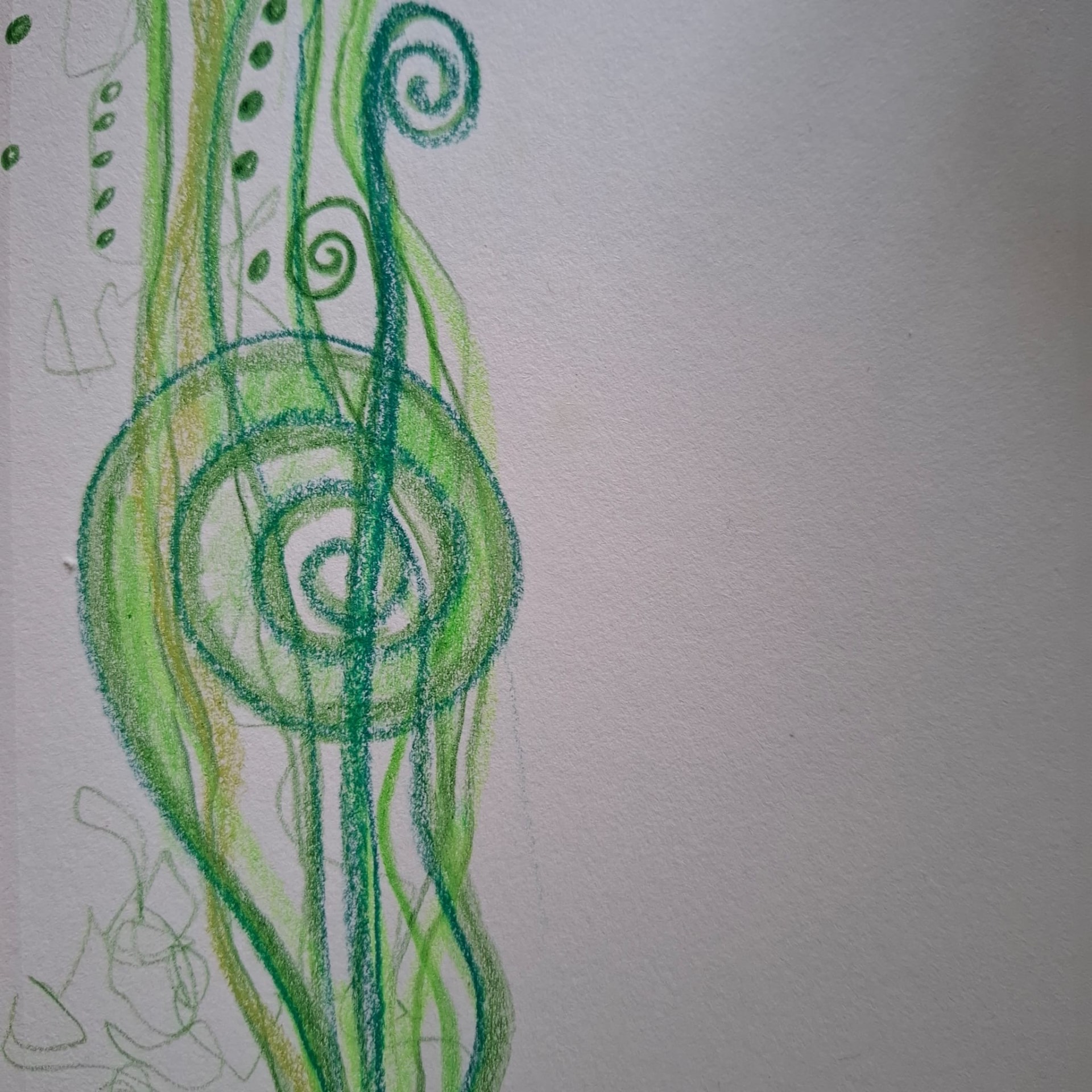 Energetische Zeichnung – grüne Spirale